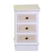 Mueble de madera Lausanne 3 cajones color crema cm37x30h64