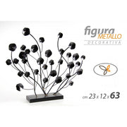 Decoración de metal negro metal negro 23 x 12 x 63 h