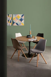 Mesa madera y acero estilo natural Ø120a - 75h