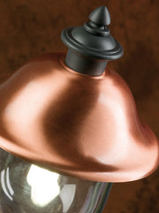 Lámpara de exterior de aluminio fundido con cubierta superior de cobre gris