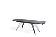Mesa extensible gris-negro mate 90 cm x 160-240 cm H. 76 cm