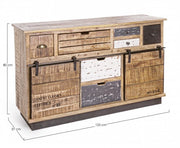 Aparador 2 puertas 7 cajones Tudor 125x37x80h cm