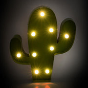 Cactus metal verde con led cm25,5x30,5x5