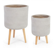 Set2 Florero Rigo A Trípode Beige