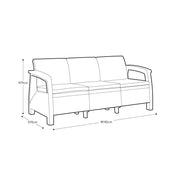 Conjunto de salón exterior Corfù Lounge color grafito Keter