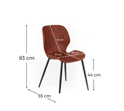 Silla en soft-touch 55cm x 45cm H. 83cm
