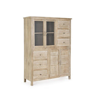 Mueble Mayra de 4 puertas y 6 cajones en madera natural