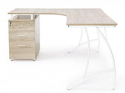 Escritorio de esquina con cajonera de madera Kavita