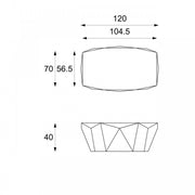 Mesa de centro moderna de piedra fósil beige 120 x 70 x h 40 cm
