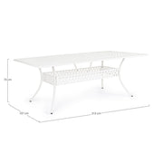 Mesa de exterior Ivrea rectangular blanca 107x 213 cms