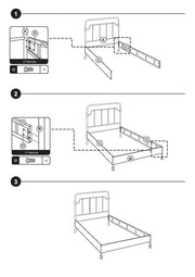 Cama individual de metal blanco cm 90 xh 200