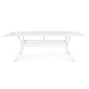 Mesa de exterior Ivrea rectangular blanca 107x 213 cms
