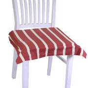 Cojín para silla Pop con rayas crema burdeos, cuadrado cm40x40h4