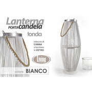 Soporte de linterna en una varilla blanca 32 x 82 H CM CM