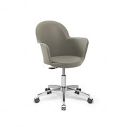 Sillón de oficina Gora gris cemento con base cromada