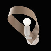 Lámpara de pared de hierro Tortora blanca una luz 66x h28 cm