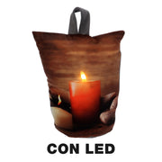 Velas led marrones tope de puerta de tela cm11h19