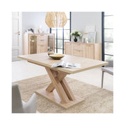 Mesa extensible con patas cruzadas color roble Sonoma 160 - 200x90xh76 cm