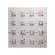 Cuadro pintado de blanco con cuadrados cm80x80x3-5