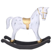 Caballo balancín de madera blanco cm28,5x6,5h22,5
