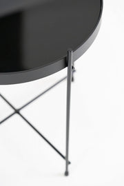 Mesa de cristal de metal negro cm 70 x 70 xh 40