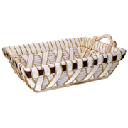 Cesta de mimbre blanca rectangular cm46x36h13