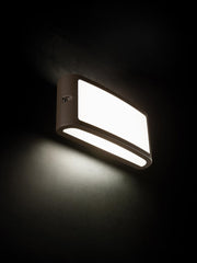 Lámpara de pared de aluminio fundido con difusor de termoplástico opalino - Luz cálida 3000°K - 10W - 840 lúmenes - IP54 grafito