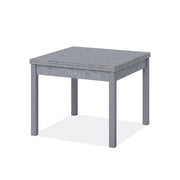 Mesa de comedor gris hormigón con apertura para libros en madera de melamina cm 90x90 - 180