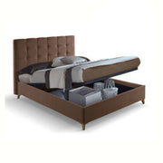 Contenedor cama doble de tela marrón CLUP MONACO 198x170x h108 cm