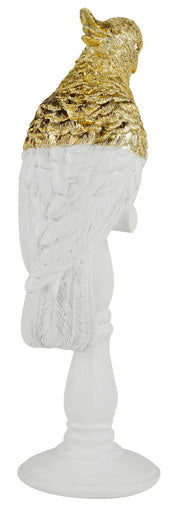 Loro blanco sobre pedestal tn-1915 cm17,5x13h41,5