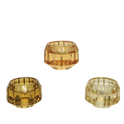 Portavelas de cristal brillante surtido Alt. 4 cm