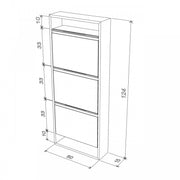 Zapatero delgado de bambú blanco cm 50x15x124 h