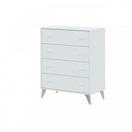 Cápsula de cajones con pies altos blancos 77.5 x 40 x 95 H CM