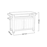 Mesa de resina para barbacoa 2 puertas color grafito 123,7x54xh.90h cm