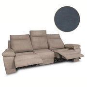Sofá Milano 3 plazas 2 sillones reclinables manual gris
