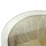 Mesa redonda de metal negro con lámpara cmø51h45