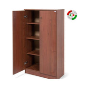 Zapatero antiguo nogal en madera melaminada 2 puertas - 4 baldas 130x71x38