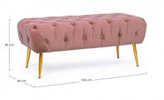 Mueble banco otomano rosa con patas 103x46x40h cm