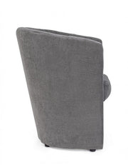 Sillón en madera y tela Antracita BELICE 64,5x63x h76 cm