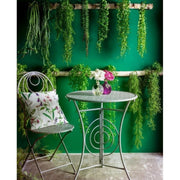 Mesa de jardín plegable redonda en acero gris MARLENE diámetro 60x h77 cm