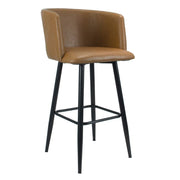 Sgabello Limin en ecopiel color tortora con patas negras opacas 100 cm x 54 cm x 55 cm