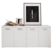 Mueble de salón multiusos blanco en madera de melamina 180x80x45 cm