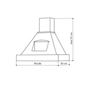 Campana de cocina rústica EPOQUE blanca con estructura de madera incrustación color tabaco 90 cm