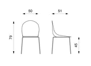 Silla de polipropileno azul claro