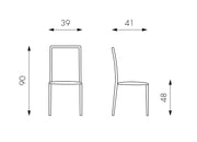 Silla simil piel chocolate 41x39x90h cm