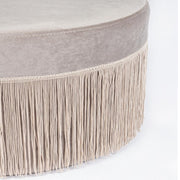 Puf Leilani efecto terciopelo gris claro D45 cm