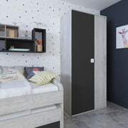 Armario 90x52x223h 2 puertas blanco desgastado antracita