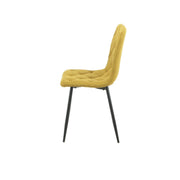 Silla Amarilla Acolchada con Costuras en Rombo L 43 x P 45 x A 91 cm