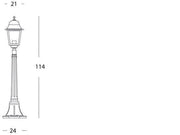 Lámpara de pie de aluminio fundido con difusores de vidrio transparente - Altura máxima 210mm negro