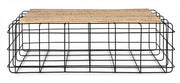 Mesita Trellis rectangular de madera y metal